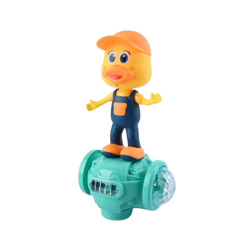 T For Trust Anubhav Janni Interactive Dancing Duck Toy on Balanced Vehicle Colorful LED Lights Musical Sounds and 360 Directional Movement Battery Operated Electronic Pet for Toddlers and Kids (Multicolor) - Image 1