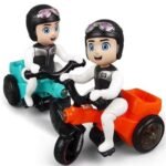Anubhav Janni Rider Boy Tricycle Toy Battery Operated Rotating Light Music for Kids Moving Action with 3D Lights Sound Boys Girls (Multicolor)