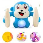 Anubhav Janni Dancing Monkey Toy for Kids Rolling Banana Musical 360 Spinning Tumbling with Sound Light Voice Control Touch Sensor On Best Gift (Multicolor) (Pack Of 1Pcs)