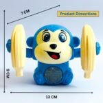 Anubhav Janni Dancing Monkey Toy for Kids Rolling Banana Musical 360 Spinning Tumbling with Sound Light Voice Control Touch Sensor On Best Gift (Multicolor) (Pack Of 1Pcs) - Image 3