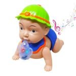 Anubhav Janni Battery Operated Crawling Baby Toy with Music Light Fun Moving Toy for Babies Toddlers and Kids (Pack Of 1) (Color And Design Sent As Per Stock)