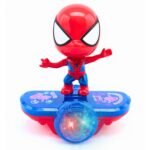 Anubhav Janni Rotating Superhero Balance Scooter Toy with LED Lights Music 360 Spinning Action Figure Electric Skateboard Interactive Bump Go Toddler Battery Operated Fun Kids Ages 3+