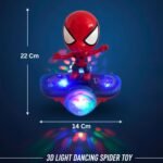 Anubhav Janni Rotating Superhero Balance Scooter Toy with LED Lights Music 360 Spinning Action Figure Electric Skateboard Interactive Bump Go Toddler Battery Operated Fun Kids Ages 3+ - Image 3