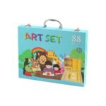Anubhav Janni Portable Art Painting Color Kit Stationery Drawing Set for Kids Adults Includes Oil Pastels Pencils Watercolor Pens More (88 Pcs Kit) (Color And Design Sent As Per Stock)