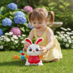 Anubhav Janni Interactive Musical Crawling Rabbit Toy Battery Operated Walking with LED Lights Cheerful Sounds Early Learning Motor Skills Development for Infants Toddlers (Multicolor) - Image 3