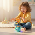 Anubhav Janni Interactive Dancing Duck Toy on Balanced Vehicle Colorful LED Lights Musical Sounds and 360 Directional Movement Battery Operated Electronic Pet for Toddlers and Kids (Multicolor) - Image 4