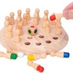 Anubhav Janni Wooden Memory Match Stick Game for Kids Educational Color Learning Toy with Dice Board Game for Toddlers Preschoolers