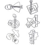 Anubhav Janni 1 Pcs Steel Wire Brain Teaser Puzzle Set Durable Metal Mind Puzzles for IQ Boosting Puzzles for Kids Adults Stress Relief Logical Thinking (Pack Of 1) (Design Sent As Per Stock)