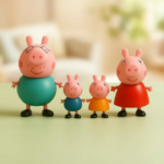 Anubhav Janni Pig Family Figurine Set 4 Pcs Playset with Pig Mummy Daddy Ideal Pretend Play Toy for Kids Ages 3+ Perfect Birthday Party Gift (Multicolor) - Image 2