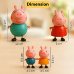 Anubhav Janni Pig Family Figurine Set 4 Pcs Playset with Pig Mummy Daddy Ideal Pretend Play Toy for Kids Ages 3+ Perfect Birthday Party Gift (Multicolor) - Image 3