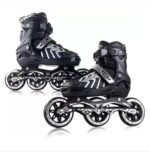 Anubhav Janni Inline Speed Skates 3 Wheel Design Black and White Adjustable Adult Roller Blades Skates 3 Wheels Skating Shoes for Boys Girls 10 to 14 Age with Size Liner - Image 2