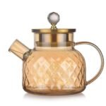 Anubhav Janni Heat Resistant Glass Teapot with Strainer Filter Infuser Clear Borosilicate Glass Tea Pot for Loose Leaf Herbal and Daily Brewing Use - Image 4
