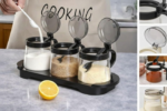 Anubhav Janni 3 Pcs Glass Jar Set Transparent Condiment Container for Chutney Achar Masala Sauces Dry Fruits Mukhwas Kitchen Storage Serving Set - Image 5