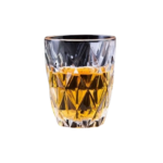 Anubhav Janni 260 ml Whisky Juice Glass Drinking Glasses for Whiskey Wine Beer Scotch Cold Drinks Premium Glass Milk Water Tall Mug Crystal Diamond Design Transparent (Set of 6 Pcs)