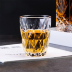 Anubhav Janni 260 ml Whisky Juice Glass Drinking Glasses for Whiskey Wine Beer Scotch Cold Drinks Premium Glass Milk Water Tall Mug Crystal Diamond Design Transparent (Set of 6 Pcs) - Image 2