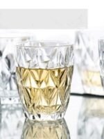 Anubhav Janni 260 ml Whisky Juice Glass Drinking Glasses for Whiskey Wine Beer Scotch Cold Drinks Premium Glass Milk Water Tall Mug Crystal Diamond Design Transparent (Set of 6 Pcs) - Image 4