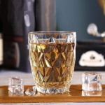 Anubhav Janni 260 ml Whisky Juice Glass Drinking Glasses for Whiskey Wine Beer Scotch Cold Drinks Premium Glass Milk Water Tall Mug Crystal Diamond Design Transparent (Set of 6 Pcs) - Image 5