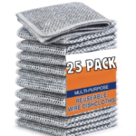 Anubhav Janni Wire Dish Cloth 25 Pack Non Scratch Wire Dishcloth Steel Scrubber for Utensils Cleaning Multipurpose Wet and Dry Cleaning
