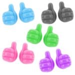 Anubhav Janni Thumb Cable Organizer Hook (PACK OF 10 Pcs) Organizer Key Hanger for Home Office Bedroom Self Adhesive Keys Cables Towels Kitchen Utensils Bathroom (Multicolor)