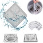 Anubhav Janni Shower Drain Mesh Sticker  Disposable Hair Catcher Stickers for Bathroom Floor Anti Clog Waterproof Filter Cover Kitchen Sink Easy Peel Stick Design (10 PCS SET)