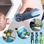 Anubhav Janni 3 In 1 Bottle Cleaning Brush ( Pack Of 2 Pcs ) Multifunctional Set Cap Cup Cleaner Long Handle Silicone Brushes for Baby Bottles Water Glasses - Image 3