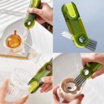 Anubhav Janni 3 In 1 Bottle Cleaning Brush ( Pack Of 2 Pcs ) Multifunctional Set Cap Cup Cleaner Long Handle Silicone Brushes for Baby Bottles Water Glasses - Image 4