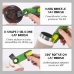 Anubhav Janni 3 In 1 Bottle Cleaning Brush ( Pack Of 2 Pcs ) Multifunctional Set Cap Cup Cleaner Long Handle Silicone Brushes for Baby Bottles Water Glasses - Image 7