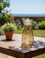 Anubhav Janni Crystal Water Jug 1.8 Litre Premium Transparent Glass Pitcher with Handle Elegant Beverage Serving Lid and Handle Juice Lemonade Jug for Kitchen Dining Table - Image 4