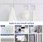 Anubhav Janni FRAME HOOK STICKER  Photo Frame Hooks for Wall Without Drilling Self Adhesive Heavy Duty Strong Nail Free Hanging (Hanging Hook, Transparent) Stainless Steel (Pack Of 10 Pcs) - Image 8