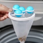 Anubhav Janni New Washing Machine Hair Removel Ball  Floating Lint Mesh Bag Net Filter Remover Pouch Catcher Laundry Pet Fur Household Reusable (Pack Of 6 Pcs) - Image 4