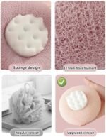 Anubhav Janni Bath Sponge Cleaning Brush With Suction Shower Loofah with Exfoliating Soft Massager and Scrubber for Men Women Babies Body Cup (Pack Of 2 Pcs) - Image 3