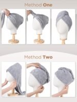 Anubhav Janni Hair Wrap Towel  for Women-Quick Drying Microfiber with Elastic Loop Tying Super Absorbent Head Towels Ladies Turban (Pack Of 1 Pcs) - Image 2