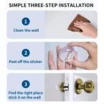 Anubhav Janni Silicone Wall Protector Rubber Pack of 6 Clear Door Bumper Stopper Protector Self Adhesive Handle Knob Shield Guard - Image 3