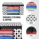 Anubhav Janni Storage Organizer For Saree Cover 3 Pcs Cotton Canvas Clothes Bags Saree Covers with Zip for Specially Design Woman Dresses Sarees Lehengas Wardrobe - Image 4