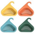 Anubhav Janni Multifunction Kitchen Sink Traingle Filter  Swan Shape Basket Corner Strainer Triangle Filter Multi Function Water Storage Tank Drain Rack (Pack Of 3 Pcs)