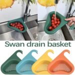 Anubhav Janni Multifunction Kitchen Sink Traingle Filter  Swan Shape Basket Corner Strainer Triangle Filter Multi Function Water Storage Tank Drain Rack (Pack Of 3 Pcs) - Image 6