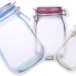 Anubhav Janni Jar Ziplock Bags Storage  3 Pcs Ziplock Bags for Fridge Storage Bottle Shape Storage Pouch Mason Jar Bottle Bags Plastic Storage Pouch
