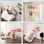 Anubhav Janni Jar Ziplock Bags Storage  3 Pcs Ziplock Bags for Fridge Storage Bottle Shape Storage Pouch Mason Jar Bottle Bags Plastic Storage Pouch - Image 8