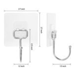 Anubhav Janni Transparent Large Adheshiv Wall Hooks Hanger Transparent Hook for Hanging Self Adhesive Heavy Duty Hooks Waterproof Stainless Steel Big Bathroom Kitchen (Pack Of 5 Pcs) - Image 3