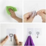 Anubhav Janni Transparent Large Adheshiv Wall Hooks Hanger Transparent Hook for Hanging Self Adhesive Heavy Duty Hooks Waterproof Stainless Steel Big Bathroom Kitchen (Pack Of 5 Pcs) - Image 8