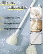 Anubhav Janni Silicone Bottle Cleaning Brush White Flexible Soft Bristle, Long Handle for Jar, Cup, Glass Mug Container and Kitchenware (Pack Of 2 Pcs ) - Image 7
