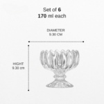 Anubhav Janni Ice Cream Bowl 170ml 6pcs Crystal Glass Bowls Serving Dessert Pudding Set Fruit Salad Cup Premium Clear Elegant Glassware for Home Parties Party Gifting (Pack Of 6 Pcs) - Image 8