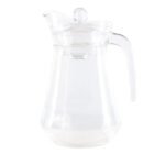 Anubhav Janni Duck Water Jug 1300ml Transparent White Glass Jar With Plastic Lid Milk Juice Beverage Proper Handle jug Pitcher with Drinking Pitchers and lid (Pack Of 1 Pcs)