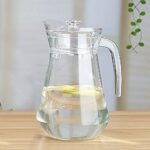 Anubhav Janni Duck Water Jug 1300ml Transparent White Glass Jar With Plastic Lid Milk Juice Beverage Proper Handle jug Pitcher with Drinking Pitchers and lid (Pack Of 1 Pcs) - Image 4