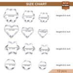 Anubhav Janni Cookie Cutter Shapes Set 12 Pcs Baking  Flower Round Heart Star Shape Biscuit Stainless Steel Metal Molds for Kitchen Halloween Christmas - Image 2