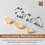 Anubhav Janni Cookie Cutter Shapes Set 12 Pcs Baking  Flower Round Heart Star Shape Biscuit Stainless Steel Metal Molds for Kitchen Halloween Christmas - Image 3