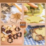 Anubhav Janni Cookie Cutter Shapes Set 12 Pcs Baking  Flower Round Heart Star Shape Biscuit Stainless Steel Metal Molds for Kitchen Halloween Christmas - Image 4