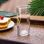 Anubhav Janni Juice Glass Long 300ml 6pcs Clear Elegant Drinking Cups Water Wine Beer Cocktail Mixed Drinks Square Bottom Home Crystal Cut Milk Glasses Transparent Dishwasher Safe - Image 2