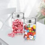 Anubhav Janni Sqaure Jar 340ml 3pcs Cube Storage Containers Glass Jar with Air Tight Steel Lid Transparent Jars for Snacks Pulses Masala Pickles Cereals Cookies Dry Food - Image 4