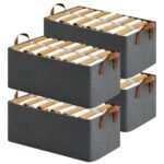 Anubhav Janni 26L Foldable Clothes Organizer 1Pcs Wardrobe with Durable Handle Stuff Metal Frame Storage Box Closet Drawer Organizers for Clothes Toys Blanket etc